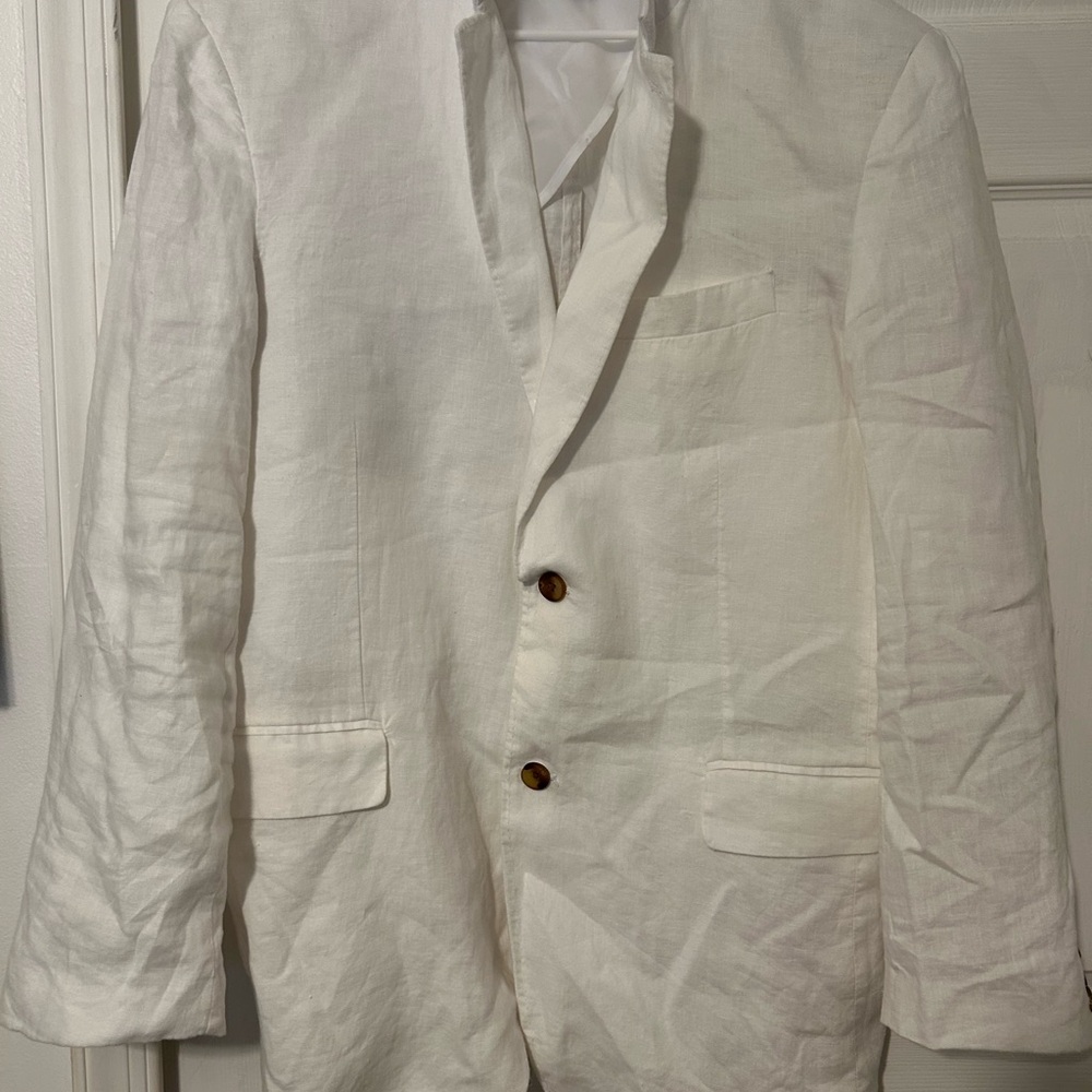 Club Room Classic White Linen Shirt and Pants Outfit